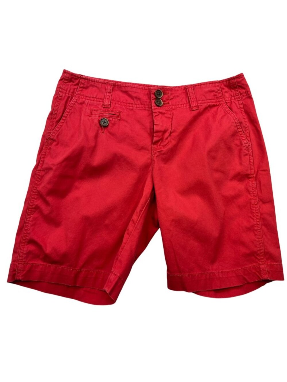 Cabi Womens Cotton Stretch Classic Knee Length Casual Bermuda Shorts Size 4 Red